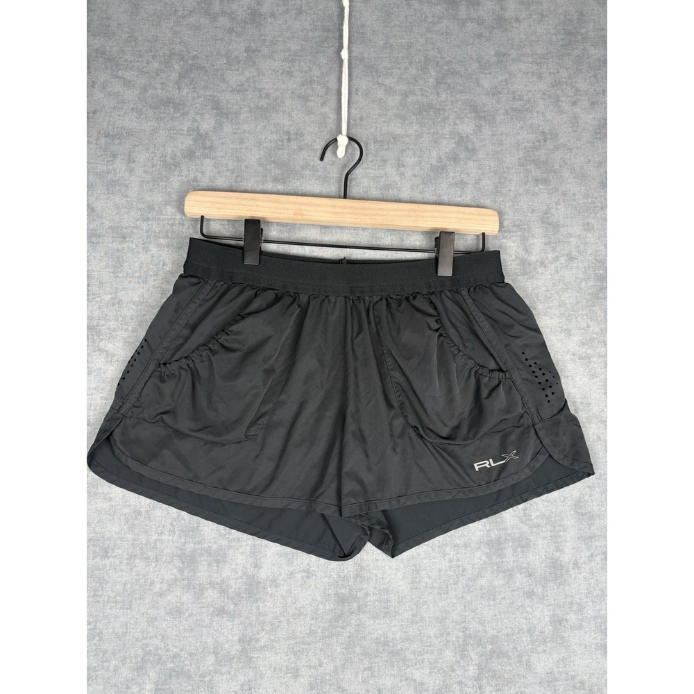 RLX Ralph Lauren Women's Running Shorts S Black 3" Inseam Lined Athletic